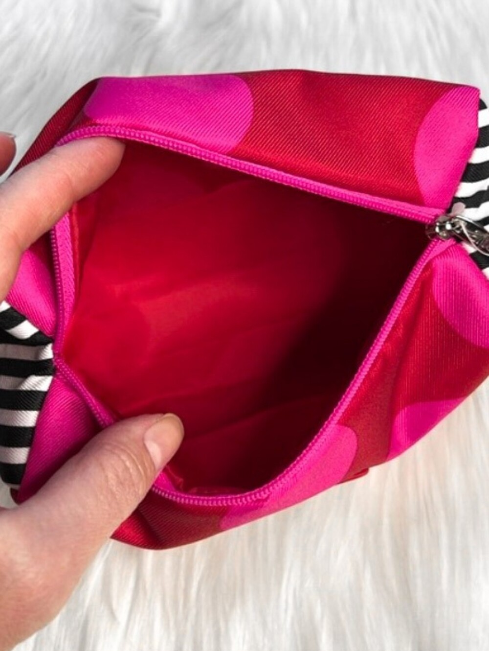 New Kate Spade × Clinque Pink Polka Dot Cosmetic Case / Travel Bag - Picture 4 of 4